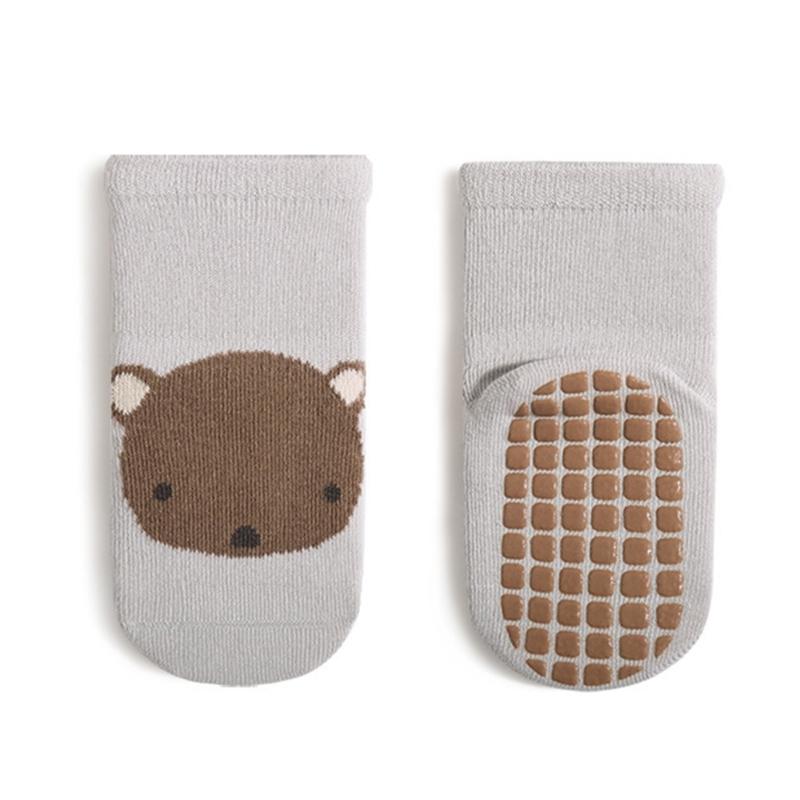 

Baby Non Slip Grip Ankle Socks with Non Skid Soles for Infants Toddlers Cute Cartoon Animal Design Boys Girls Socks M светло-серый