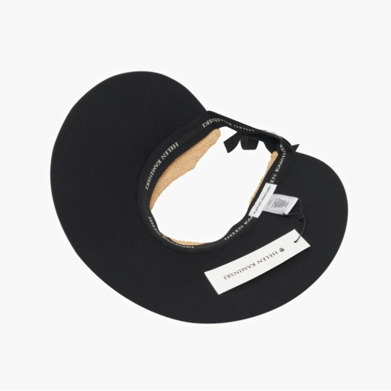 Helen Kaminski Rosalie Naturel Noir Visière Casquette de Soleil Chapeau50610