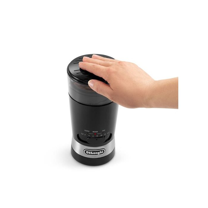 Moulin À Café DELONGHI KG210 - Noir - 170 W - 3 Finesses De Mouture - Capacité 90 G