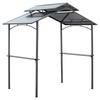 Gazebo de barbecue avec toit ignifuge Gazebo de barbecue avec 2 étagères 2,5 x 1,5 m Acier PC Noir+Marron