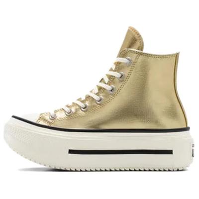 Chuck Taylor All Star Lift Moda Comode Scarpe Alte in Tela Sneakers Unisex Oro A15164C