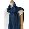 Cara Indigo Handwoven Solid 42cm Wide Stole, Dyed, Cotton, 100% Cotton, Color,