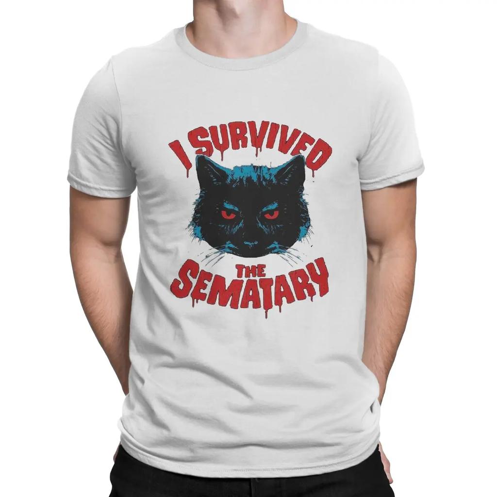 Pet Sematary Kreatives T-Shirt für Herren Ich habe überlebt Rundhals Basic T-Shirt Hip Hop Geschenk Kleidung Streetwear