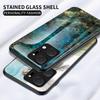 Cell Phone Case for Honor X7a 5G,Marble Pattern Tempered Glass+PC +TPU Phone Cover