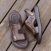 Casual sandals men's dad summer wear cool slippers middle-aged and elderly soft-soled cool leather shoes men's shoes 2025