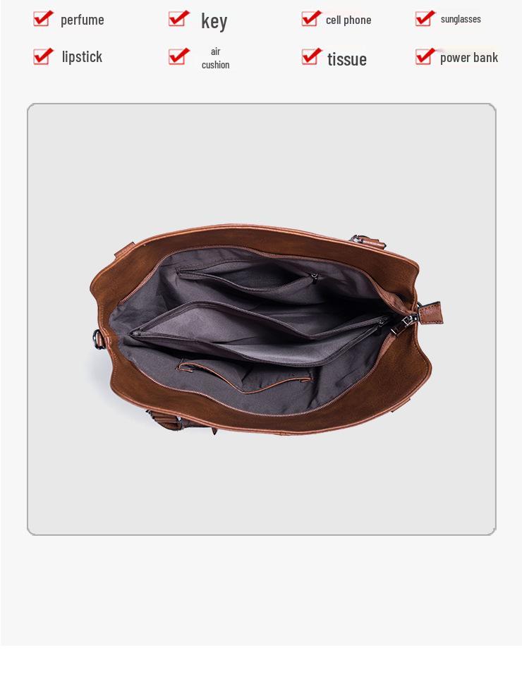 Women's Large Soft Leather Handbag: European & American Style Tote, Single Shoulder & Crossbody Bag, 2025 Collection