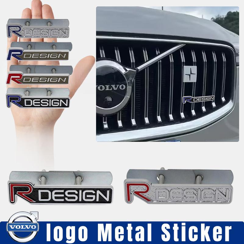 6 kolorów Metalowe Logo R DESIGN Emblemat Grillu Przód Naklejki Do Volvo XC60 V40 V50 V60 S60 XC90 XC40 S40 XC70 C30 C40
