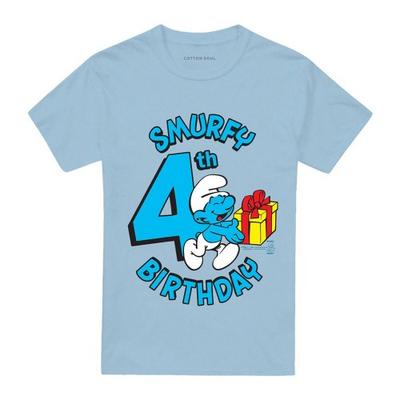 The Smurfs Unisex Adult Smurfy 4th Birthday T-Shirt