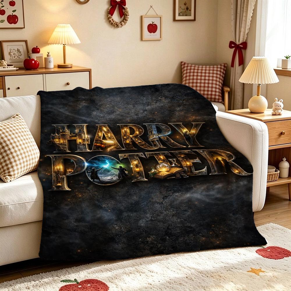 Hogwarts Magical Adventure Theme Printed Blanket Thick Warm Throw Blanket For Living Room Bedroom Study Home Decor Christmas Gift