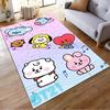 BT21 Cartoon Characters Carpet with Cute Animals On Colorful Design Suitable for Use As an Anti-slip for Living Room Bedroom Sofas