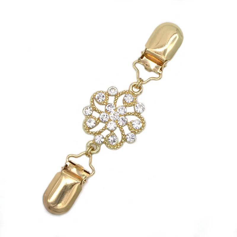 Sweater Cardigan Clip Duck-Mouth Flexible Beaded Pearl Pin Brooch Shawl Shirt Collar Buckles For Clothing Decoration