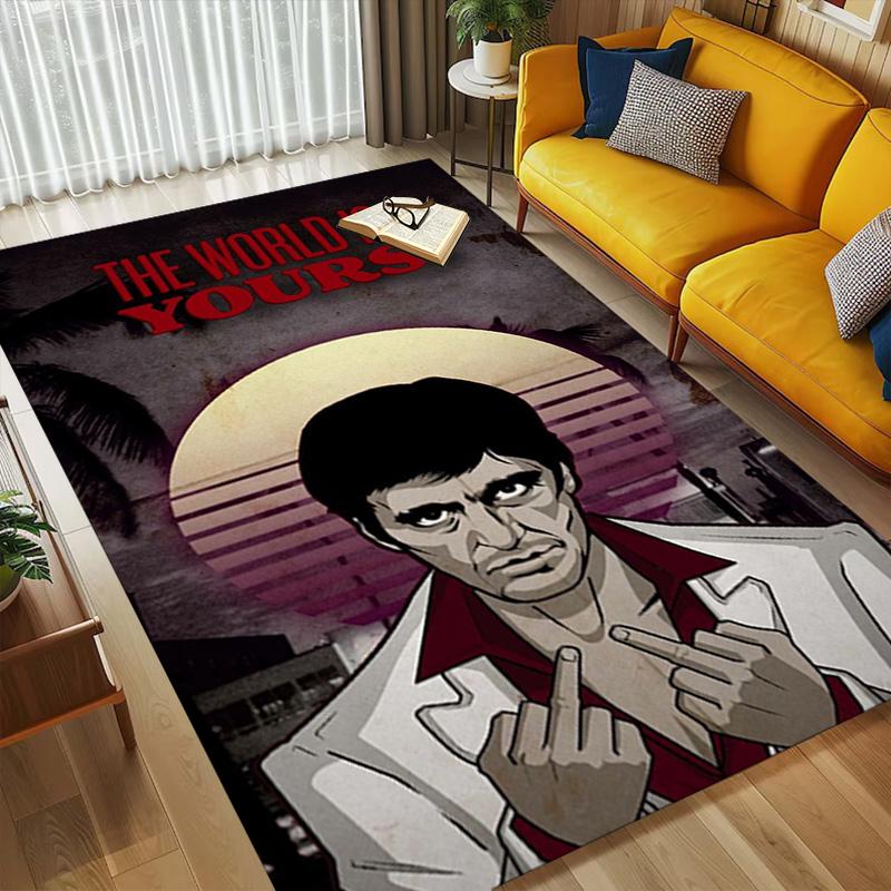 Scarface Artwork Living Room Non-Slip Area Rug Soft Carpet for Bedroom Game Playroom Sofa Office Home Decor Doormat Christmas Gift C921199