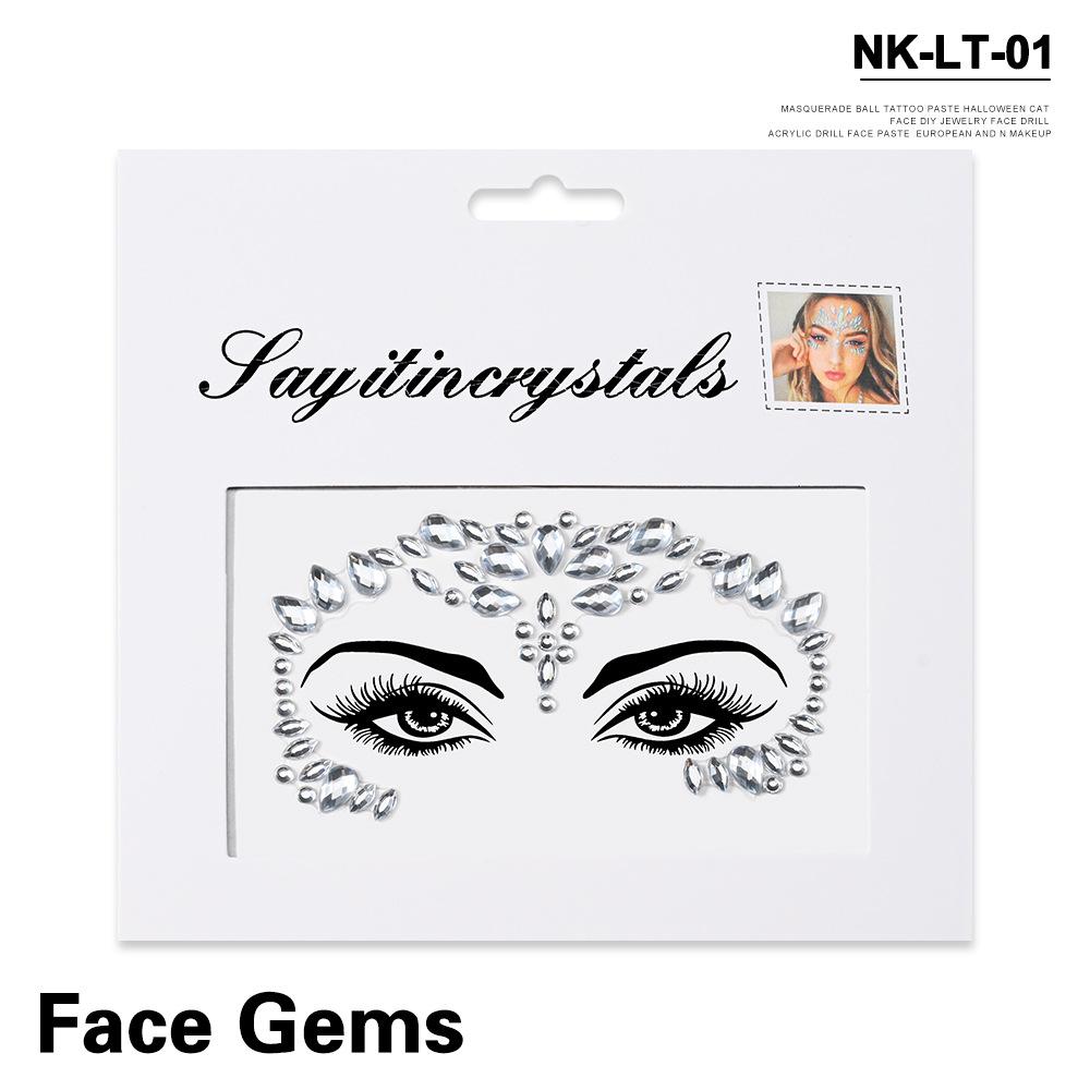 Eco-Friendly Masquerade Acrylic Face Diamond Stickers