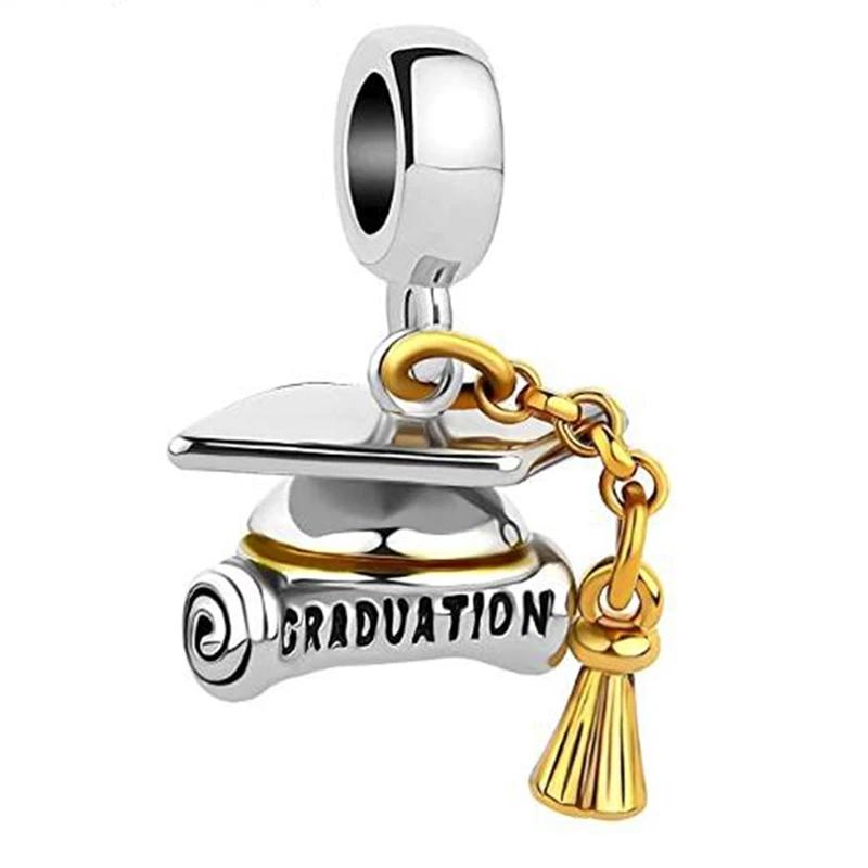 New -Selling Education Series Bachelor'S Cap Pencil Book Charm Fashionable Pendant Fit Original Women Bracelet Jewelry Gift