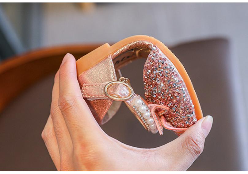 Children's Pearl Princess Closed-Toe Sandals 2026: Butterfly Dance Shoes for Toddlers & Girls
