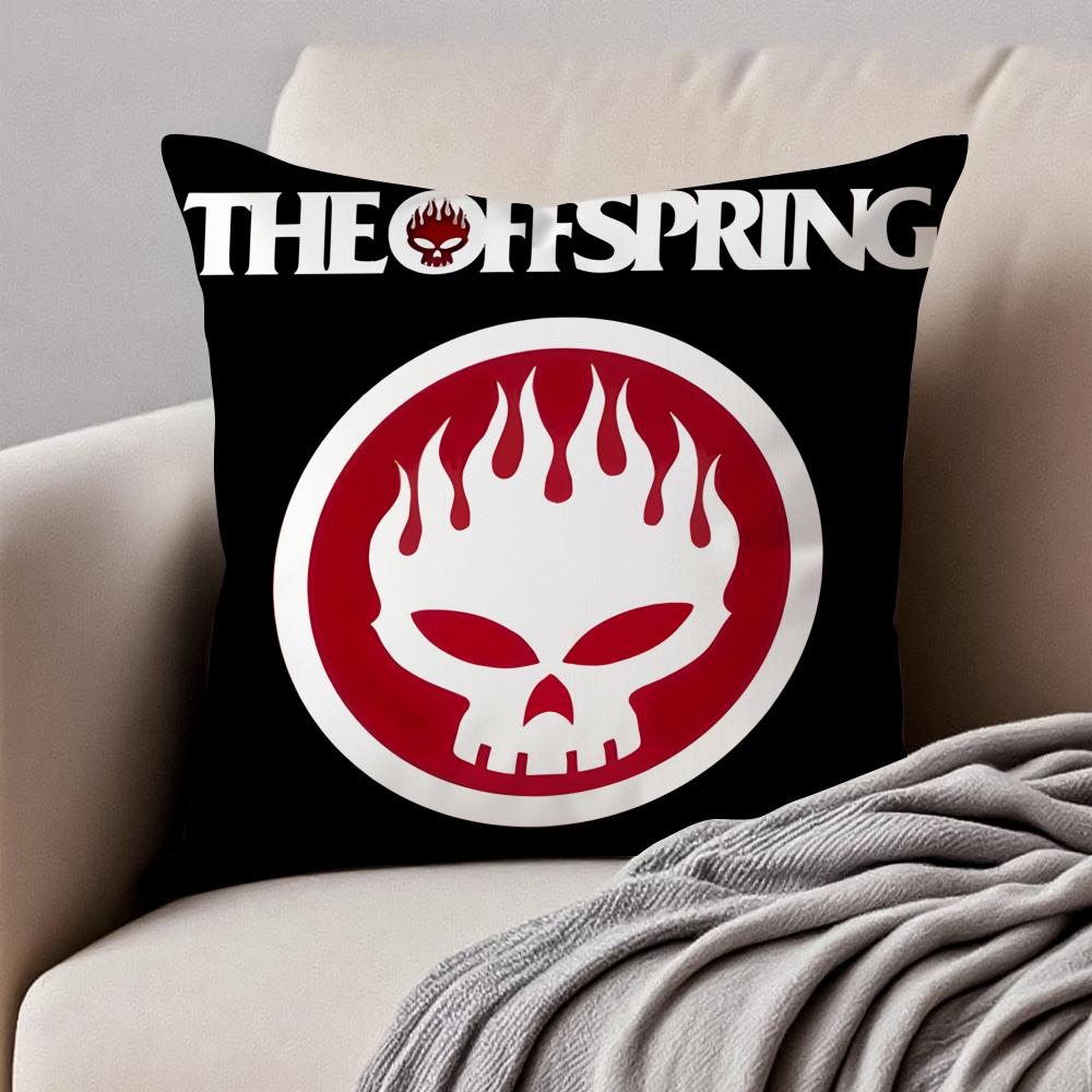 Punk Rock American Band TThe OOffspring Cushion Cover Pillowcase Antidustmite Invisible Zipper Short Plush Sofa Cushion