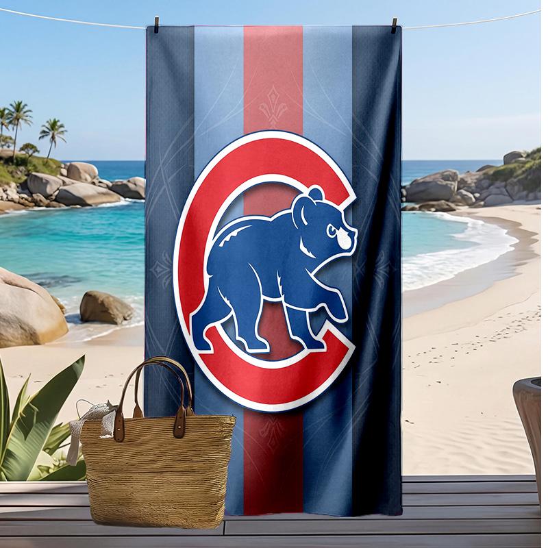 Chicago Cubs Print Beach Towel Soft Portable Quick?dry Towel For Pool Summer Vacation Outdoor Sport