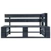Banc d'angle - vidaXL - Palette de jardin - Bois massif - Noir - 110x65x55 cm