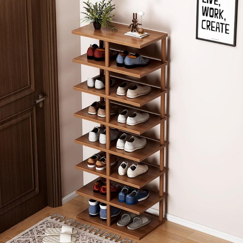 Simple Shoe Rack Solid Wood Panel Furniture Large Capacity Stable Shoe Shelves Space Saving Layered Partition Dormitory Racks