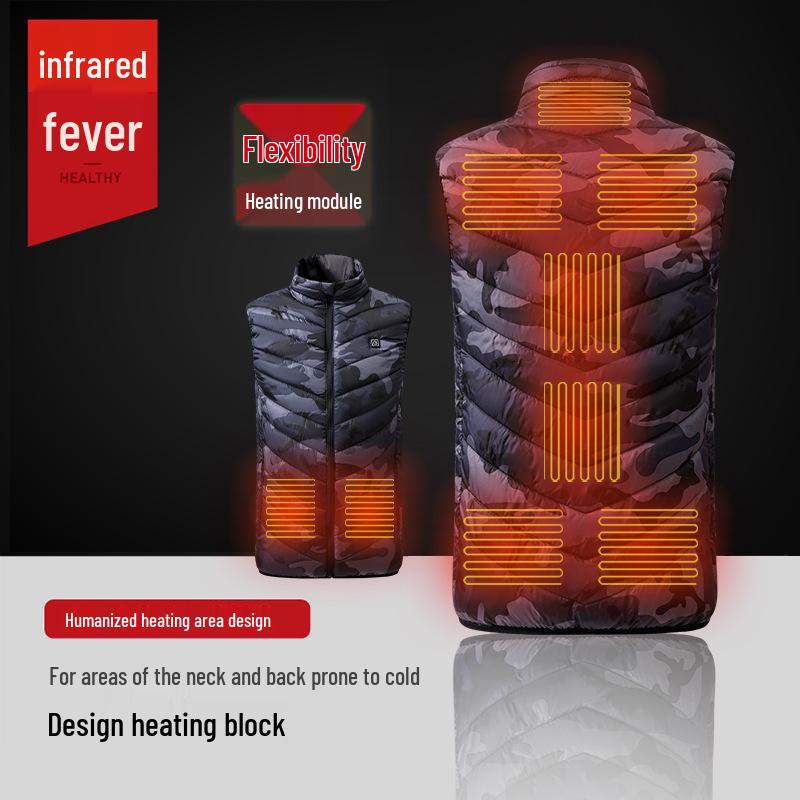 Four-Zone Temperature-Control Electric Heating Vest for Safe, Warmth