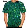 Men's New T-shirt Gold Flash Image Digital Print O-Neck Short Sleeve Street Fashion Elements Cool Comfortable Large Top