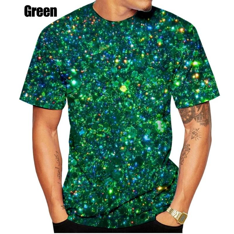 

Men s New T-shirt Gold Flash Image Digital Print O-Neck Short Sleeve Street Fashion Elements Cool Comfortable Large Top XXS