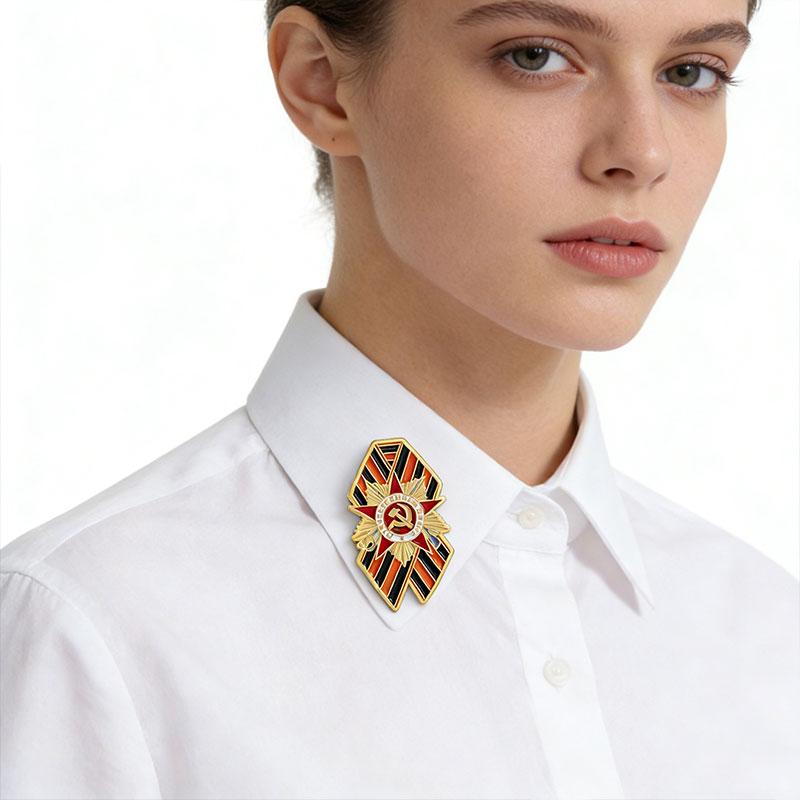 1Pc Zinc Alloy Versatile Backpack Pin Retro Metal Brooch Russian Cloth Decoration Brooch Russian-style