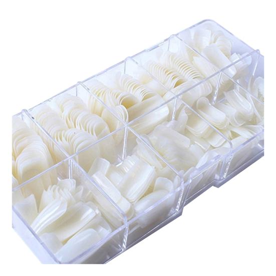 

500 шт./кор. типсы прозрачные легкие натуральные цвета накладные ногти с круглой головкой для женщин