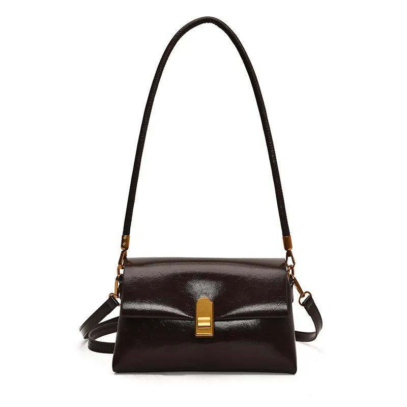 Solid Color Flap Pu Leather Crossbody Bag For Women Fashion Trend Underarm Shoulder Bag Women's Designer Handbag and Purse