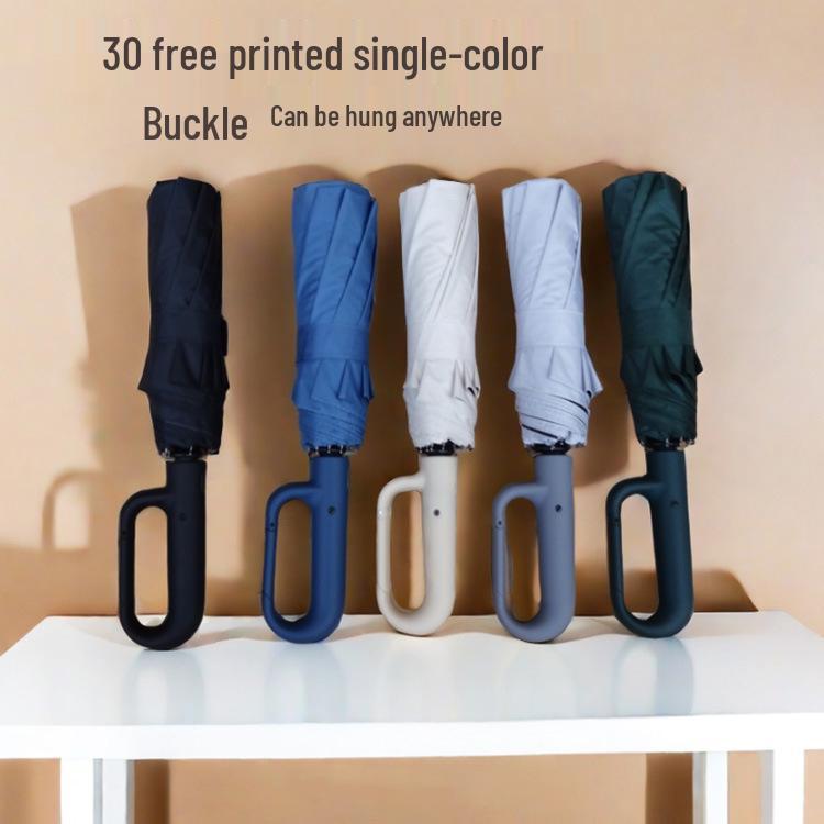 Large Automatic Dual-Use Umbrellas: Sun & Rain Protection with Long Handle and Black Glue for Sun Blocking