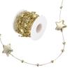 10 Meters Bead Chain ABS Electroplated Pearl Chain Fiver- Pointed Star Decorative String(Golden)