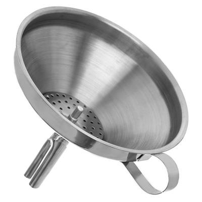 Kitchen Steel Funnel with Strainer for Bottles, Carboys, Wine, Juice