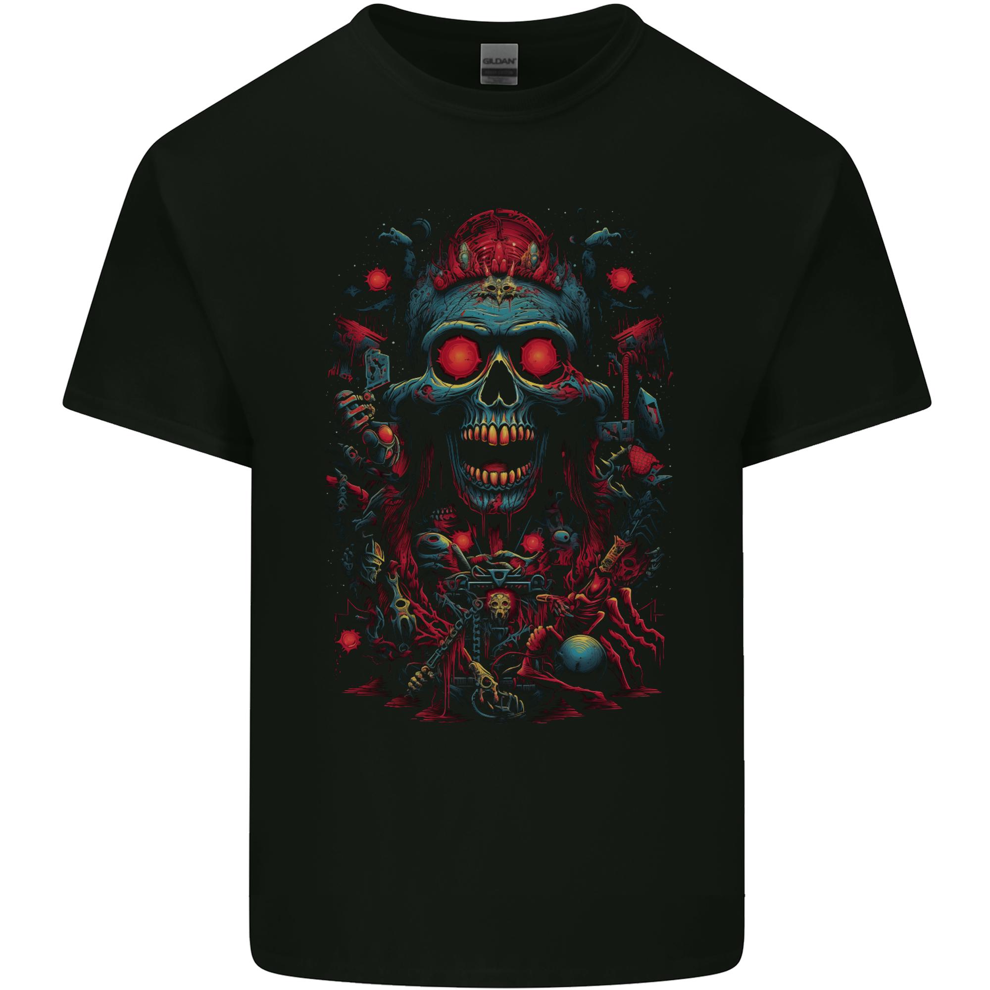 Evil Night Demon Skull Unisexs Light Cotton TShirt S