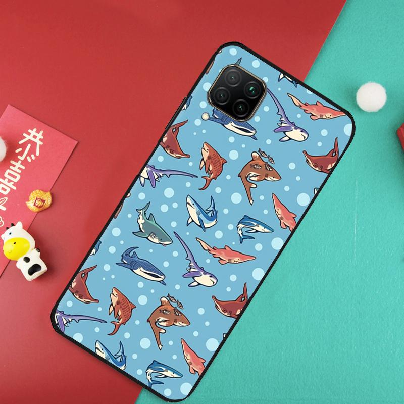 

Cartoon Shark For Huawei Nova 7i 8i 3i 11i Nova 10 9 SE 5T Y60 Y70 Y90 Y61 Y91 P20 P40 Lite P30 Pro Case Huawei P30 Lite