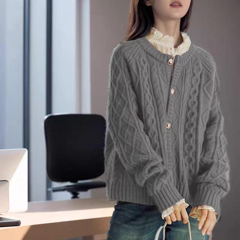 Women's Retro Loose Knit Cardigan Coat - Autumn/Winter 2025 Collection