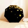 Golden Starry Sky Automatic Opening Folding Umbrella - Portable 3-Fold Design with Iron Frame for, Festive Gift, Travel, Daily Use1121097a