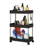 Bathroom Storage Rack with Wheels 3/4 Layer Rolling Utility Cart Bathroom Storage Organizer Multi-purpose Utility Cart