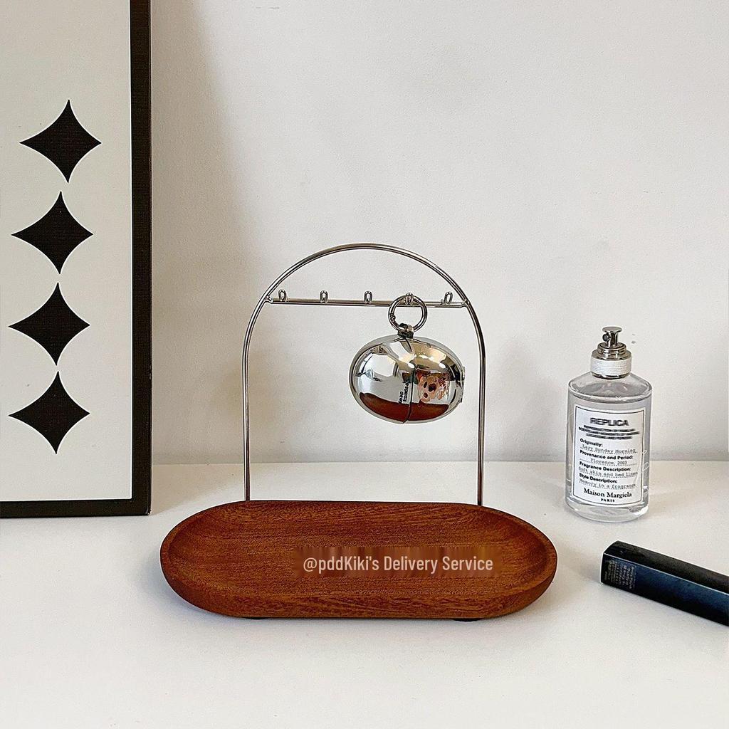 Solid Wood Entryway Organizer: Desktop Vanity Rack for Perfume, Skincare, Jewelry, Hair Ties & Keys