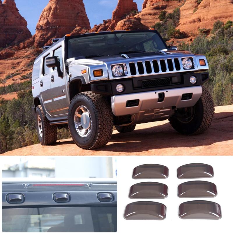 ABS Car Roof Marker Light Kit Smoked Black Roof Light Cover Protective Lamp Cover For Hummer H2 2003-2009 Accessories