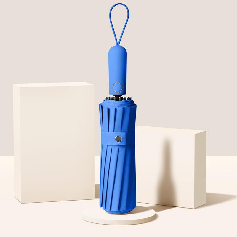 

Автоматический ветрозащитный прочный складной зонт с 16 костями для женщин, солнцезащитный козырек большого размера, 48 ребер, зонтик от солнца, зонтики для гольфа синий