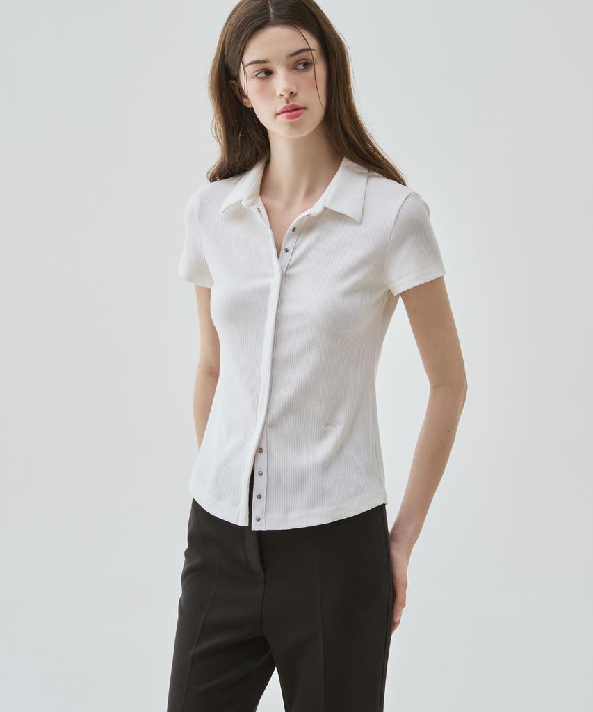 Deuloupisumeon Supple Jersey Collared Short Sleeve T-Shirt [Black]