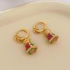 Retro Chinese-Style Enamel Drip Earrings: Versatile Light Luxury with Vintage Elegance