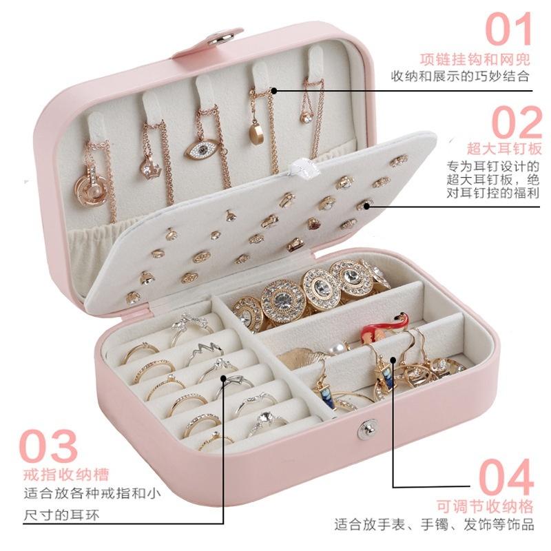 Multifunctional portable exquisite small jewelry box travel bracelet earrings earrings bedroom desktop new storage box