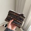 Multi-Purpose Retro Cosmetic Bag Striped Pattern Mini Makeup Organizer Elegent Lipstick Pouch For Women