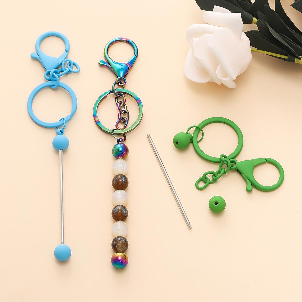 1/5 Stück Bunte Metall-Schlüsselanhängerstangen zum Auffädeln Leere für Perlen Anhänger Schmuck Charms DIY Bastelarbeiten Schlüsselanhänger Herstellung Geschenk