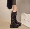 Long Boots Women's 2026 Autumn and Winter Thick Soled Knight Boots with Belt Buckle High Top Women's Boots