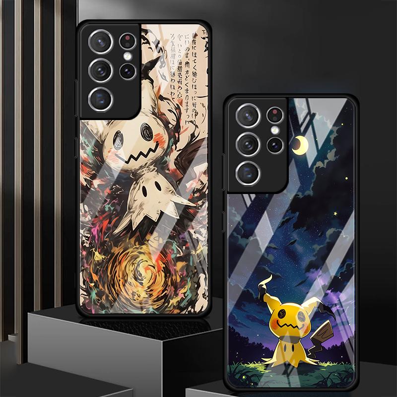 Luxury Phone Cover Glass Case for Samsung Galaxy S26 S25 Ultra S24+ S23 Plus S21 S25+ S22 S23+ S24 S20 FE Gengar Pokemon Cool
