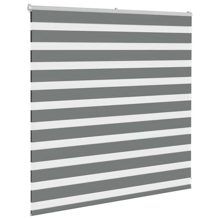 VidaXL Store zèbre gris foncé largeur du tissu 140,9 cm polyester, store à enrouleur zébré, store zébré pour fenêtre, store 4014114