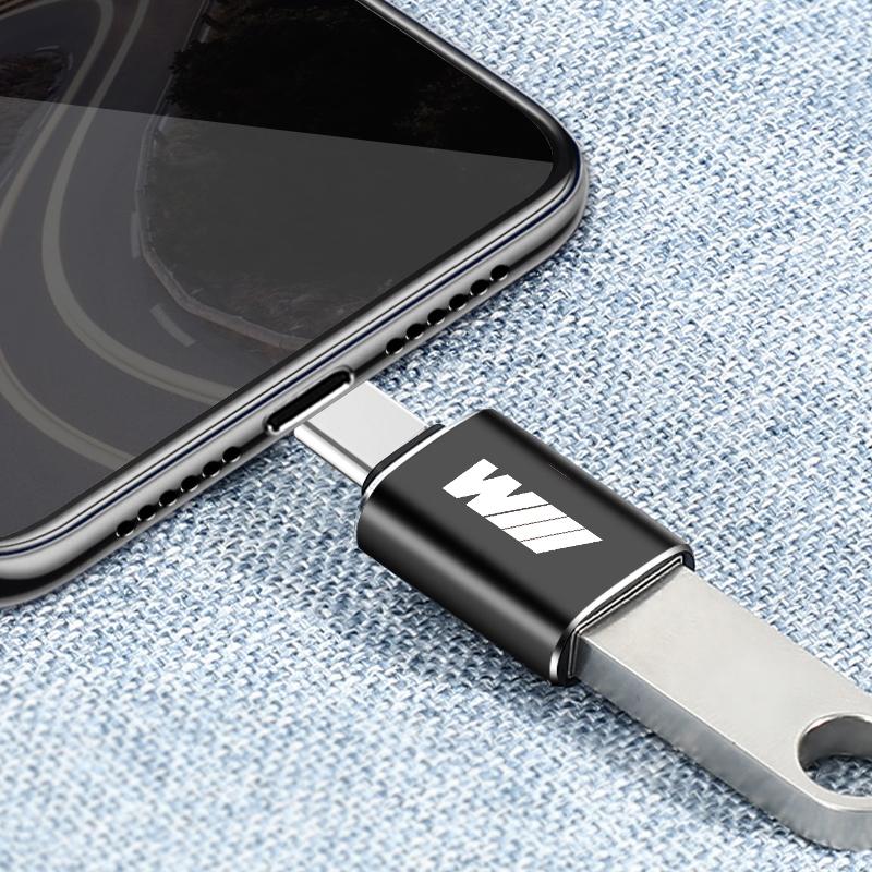 M-LOGO Car charging adapter TypeC to USB converter Car Accessories For BMW E90 E60 E46 E39 F30 F10 E87 X3 X4 X5 X6 X7 X1 G30 G20 Z3 Z4