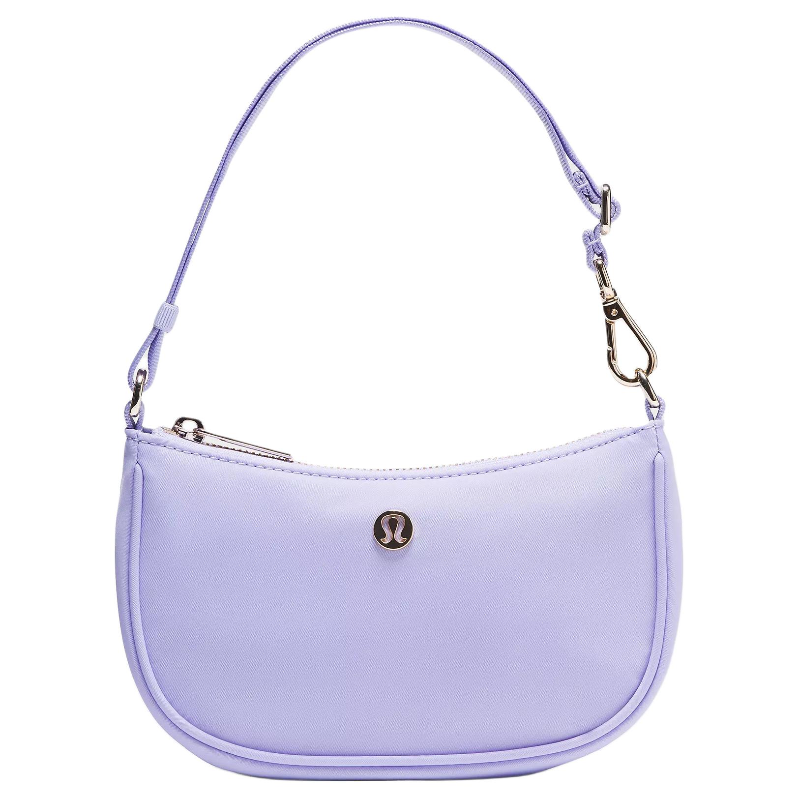 Lululemon City Essentials 1L Brand Logo Silver Hardware Recycled Nylon Mini Shoulder Bag Women bags Lavender-Frost LW9FRIS-0641 Lavender Cream